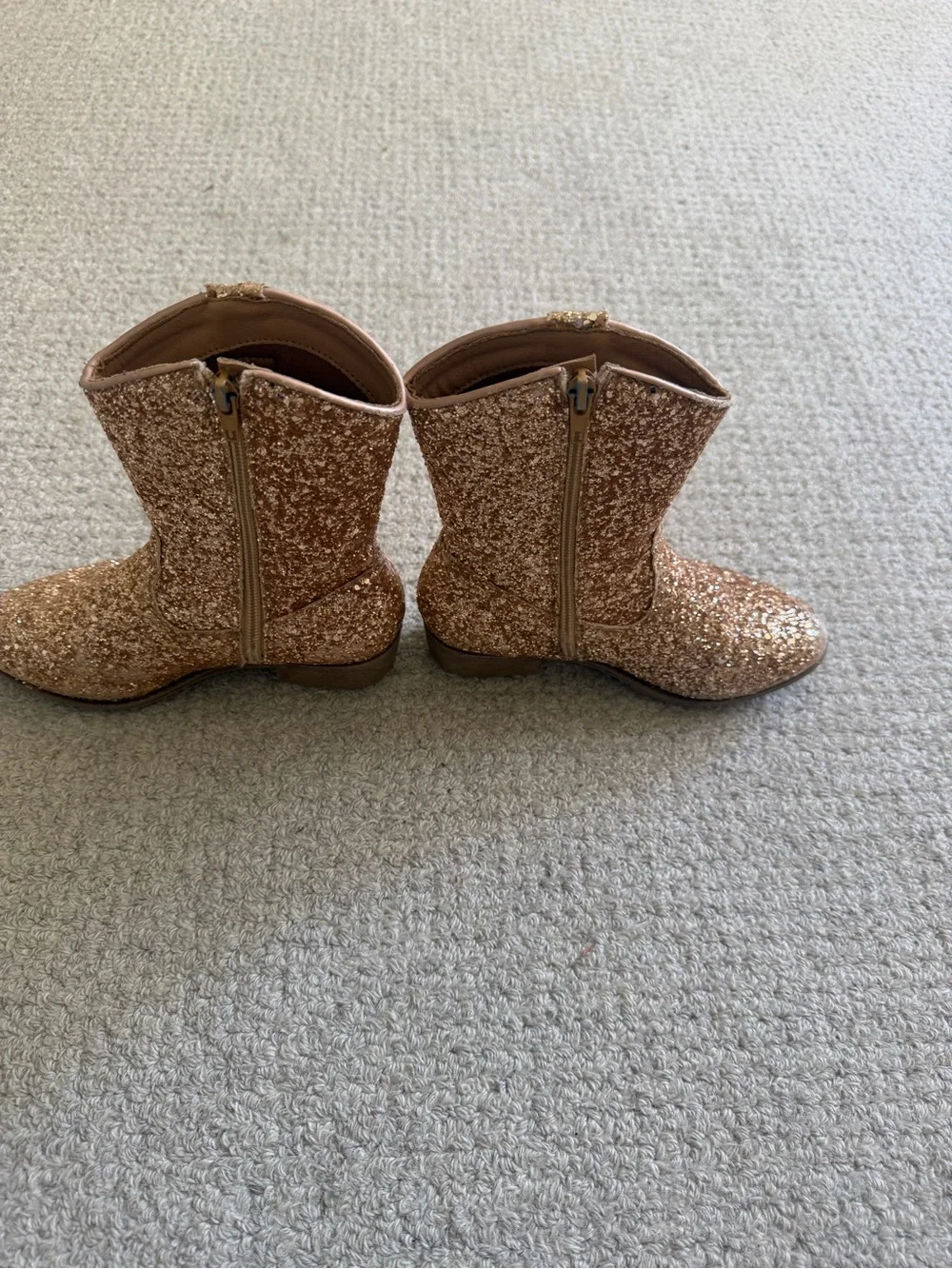 Girls' Glitter Cowboy Boots - Rose Gold